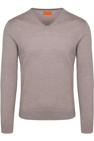 Suitable Merino Pullover V-Hals Greige