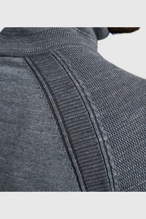 Cast Iron Half Zip Trui Blauw
