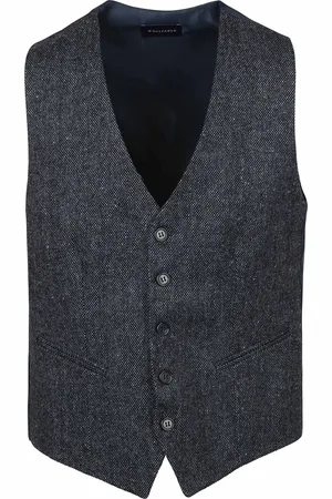 Suitable Gilet Birds Eye Navy