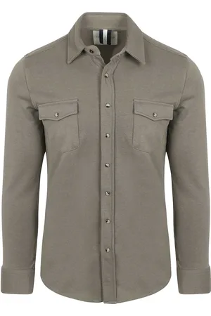 Profuomo Overshirt Western Jersey Olijfgroen