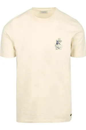 No Excess No-Excess T-Shirt Slub Placed Prints Ecru