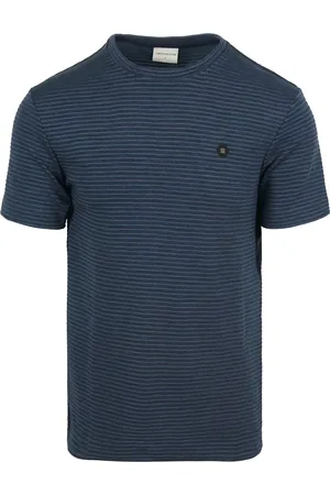 No Excess Velvet Stripes T-Shirt Navy