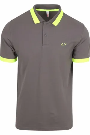 sun68 Poloshirt Big Stripe Fluo Antraciet