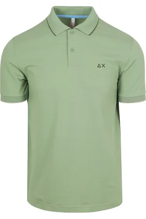 sun68 Poloshirt Small Stripe Collar Lichtgroen