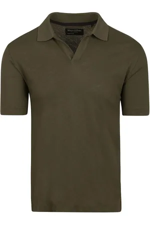 Marc O’ Polo Poloshirt Riva Linen Blend Olijfgroen