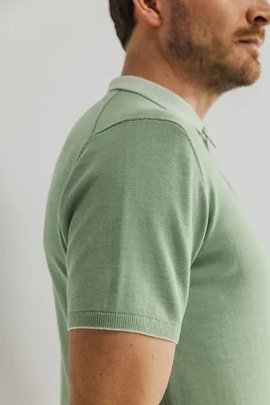 State of art Knitted Poloshirt Half Zip