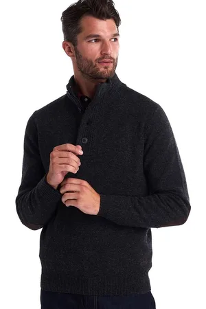 Barbour Trui Wol Patch Antraciet