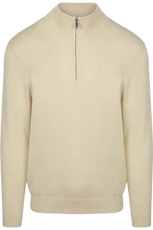 Profuomo Half Zip Pullover Luxury Off White
