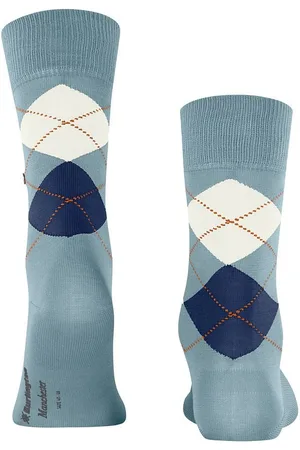 Burlington Manchester Sok Ruit Blauw 6444