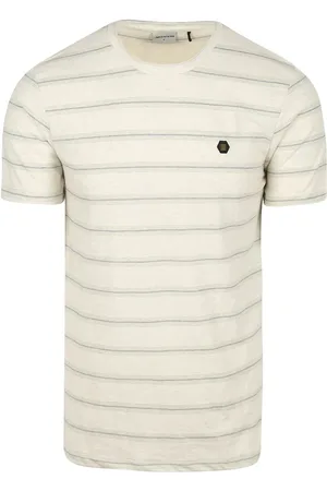 No Excess No-Excess T-Shirt Crewneck Jacquard Stripes Ecru