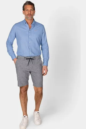 New Zealand Auckland NZA Shirt Clayton Linnen Blend Pacific Blue