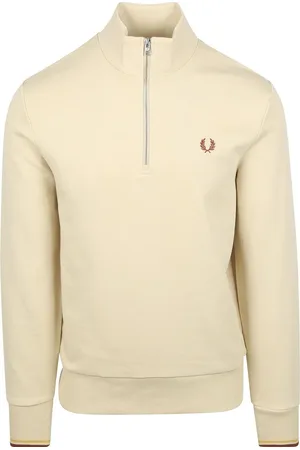 Fred Perry Half Zip Trui Ecru