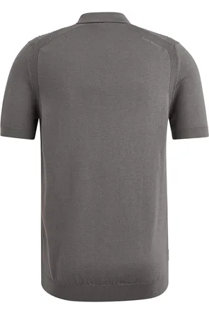 Cast Iron Half-Zip Polo Structure Antraciet