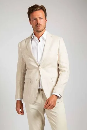 Suitable Blazer Linnen Herringbone Ecru