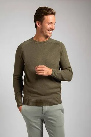 Suitable Pullover Raw Olijfgroen