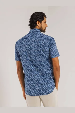 State of art Short Sleeve Overhemd Leafs Navy