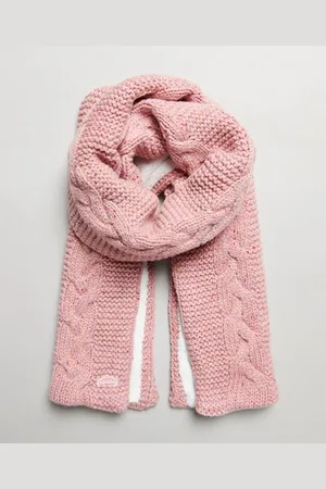 Superdry Vrouwen Gebreide Sjaal met Kabelpatroon Grootte: 1SIZE