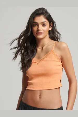 Superdry Vrouwen Camitopje met Kanten Boord Grootte: M/L