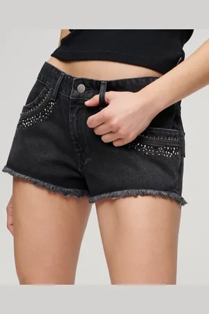 Superdry Vrouwen Denim Short Versierd met Strass Grootte: 38