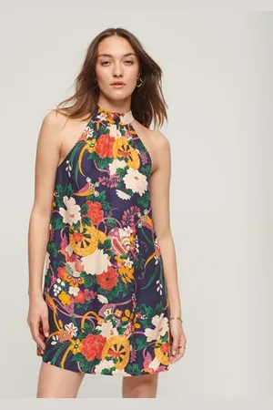 Superdry Vrouwen Mouwloze Mini-jurk met Hoge Halslijn Grootte: 38