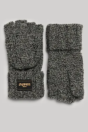 Superdry Vrouwen Gebreide Handschoenen met Kabelpatroon Grootte: 1SIZE