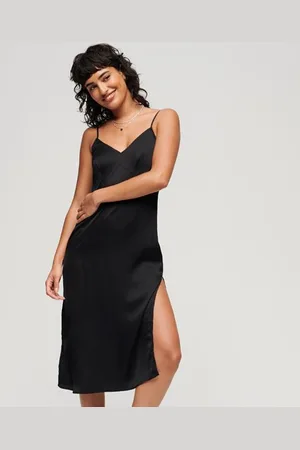 Superdry Vrouwen Satijnen Cami Midi-jurk Grootte: 42