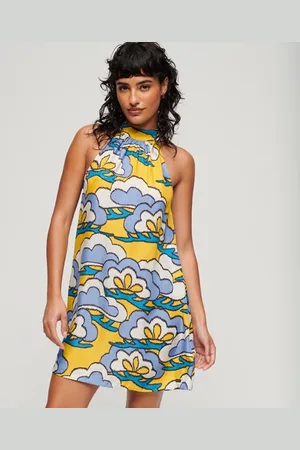 Superdry Vrouwen Mouwloze Mini-jurk met Hoge Halslijn Grootte: 40