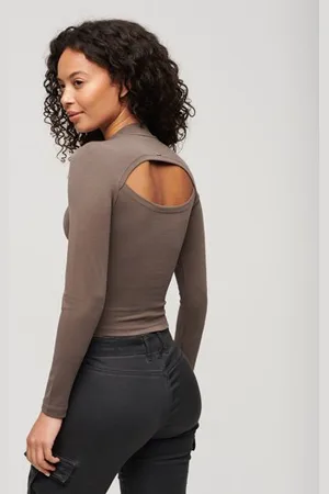 Superdry Vrouwen Top met Open Achterkant en Lange Mouwen Grootte: 38