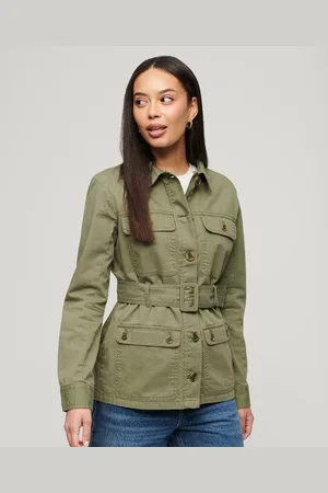 Superdry Vrouwen Katoenen Safari-jas met Riem Grootte: 42
