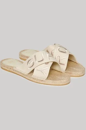 Superdry Vrouwen Espadrille Slippers met Gekruiste Bandjes Grootte: 40