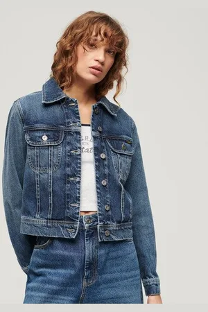 Superdry Vrouwen Slim Denim Truckerjas Grootte: 38