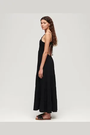 Superdry Vrouwen Gesmokte Maxi-cami-jurk Grootte: 44