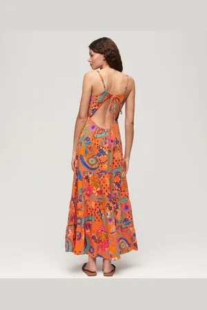 Superdry Vrouwen Gesmokte Maxi-cami-jurk Grootte: 36