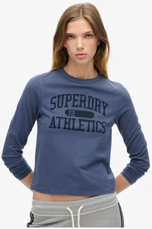 Superdry Vrouwen Athletic Essentials Slimfit Ringertop met Lange Mouwen Grootte: 42
