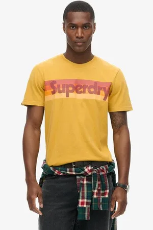 Superdry Mannen Retro T-shirt met Strepen en Logo Grootte: L