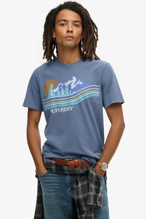 Superdry Mannen Outdoor T-shirt met Strepen en Afbeelding Grootte: M
