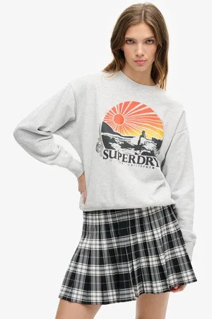 Superdry Vrouwen Travel Souvenir Sweatshirt met Losse Pasvorm Grootte: 36