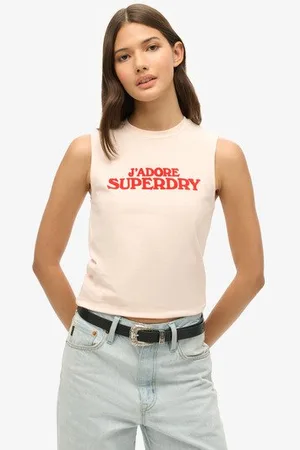 Superdry Vrouwen Slimfit Sport Luxe Graphic Tanktopje Grootte: 40