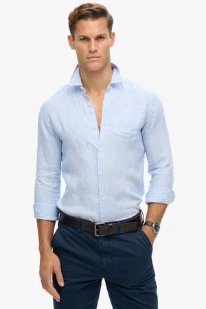 Superdry Mannen Linnen Studios Buttondown Overhemd van Biologisch Katoen Grootte: Xxl