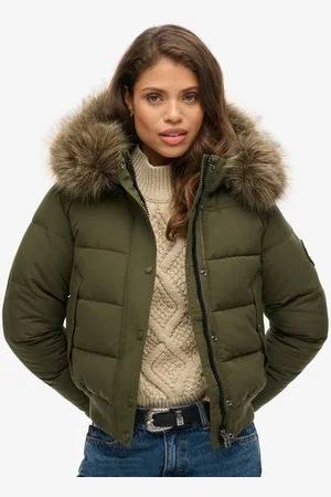 Superdry Vrouwen Everest-bomberjack met Capuchon Grootte: 40