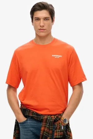 Superdry Mannen Luxe Sport T-shirt met Losse Pasvorm Grootte: M