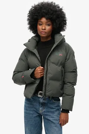 Superdry Vrouwen Wijdvallende Pufferjas met Capuchon Grootte: 42