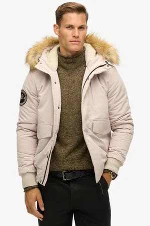 Superdry Mannen Everest Pufferbomberjack met Capuchon Grootte: XL