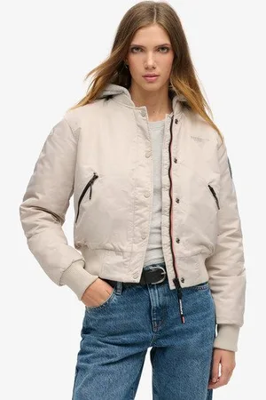 Superdry Vrouwen Bomberjack met Capuchon Grootte: 42