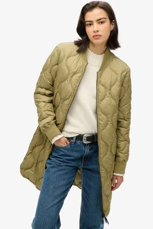 Superdry Vrouwen Lange Studios jas met Voering Grootte: 40