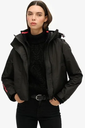 Superdry Vrouwen SD Windbreaker jas met Capuchon en Borduursel Grootte: 42