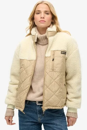Superdry Vrouwen Workwear Hybride jas van Fleece Grootte: 40
