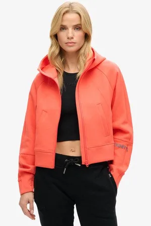 Superdry Vrouwen Sport Tech Relaxed Hoodie met Rits Grootte: 42