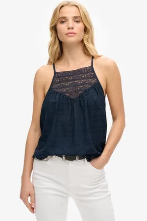 Superdry Vrouwen Cami Strandtopje met Kant Grootte: 42