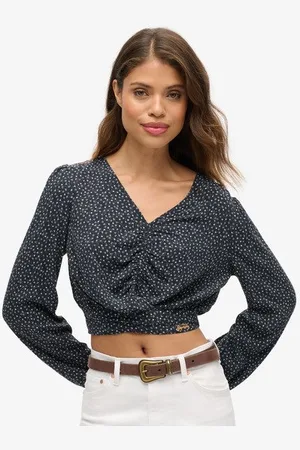 Superdry Vrouwen Vintage top met Geknoopte Voorkant Grootte: 36